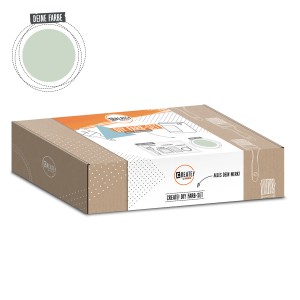 CREATE! by OBI DIY Farb-Set Lorbeer Grün, DIY-Box mit Farbe, Pinsel, Schleifpapier und Kreppband.