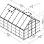 Technische Zeichnung: Palram Canopia Balance 8x12 Gewächshaus, Maße und Details.
