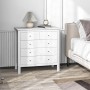 HOMCOM Kommode Beistellschrank MDF Spanplatte Weiß 79L x 39,5B x 80,5H cm_2