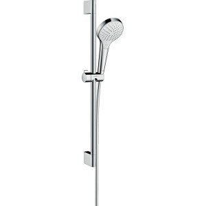 Hansgrohe Croma Select S Brauseset, Vario EcoSmart, Brausestange 65 cm, Weiß/Chrom.