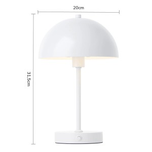 Weiße, dimmbare mokebo LED Tischlampe im Flowerpot Stil, kabellos und aufladbar.