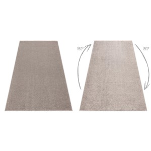 Beiger RugsX Eton Plus Teppich, rechteckig. Darstellung des Flor-Effekts bei 180° Drehung. Aus Polypropylen.