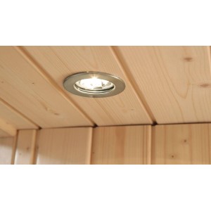 Detailaufnahme: Halogen-Spot in der Decke der Weka Infrarotkabine Osby 1.