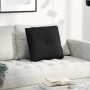Schwarzes vidaXL Rückenkissen aus Mikrofaser, 50x45 cm, mit Knopf, auf weißem Sofa. Für Kissen & Bezüge.