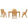 5-tlg. Garten-Essgruppe aus Akazienholz, klappbar. Gartentisch mit 4 Stühlen.