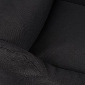 Detailaufnahme: Schwarzes Knuffelwuff Hundebett Lotte Velours XXL, komfortable und robuste Oberfläche.