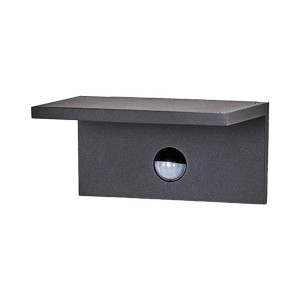Lucande LED Wandleuchte Außen Darina 9619092 mit Bewegungsmelder Spritzwassergeschützt Modern in Schwarz aus Aluminium 1-flammig