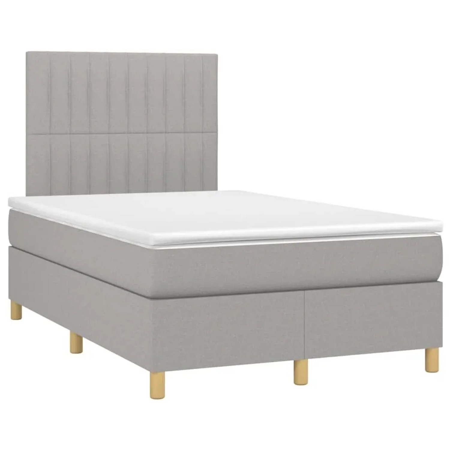 vidaXL Boxspringbett mit Matratze Hellgrau 120x200 cm Stoff 3142481 günstig online kaufen