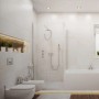 Modernes Badezimmer mit Briloner LED-Einbauleuchten (3er-Set) in Nickel matt.