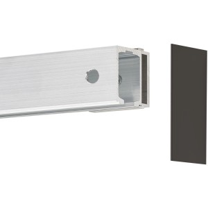 Baseline/Lifeline Abstandsset, Aluminium matt schwarz, für Glastüren & Schiebetüren.