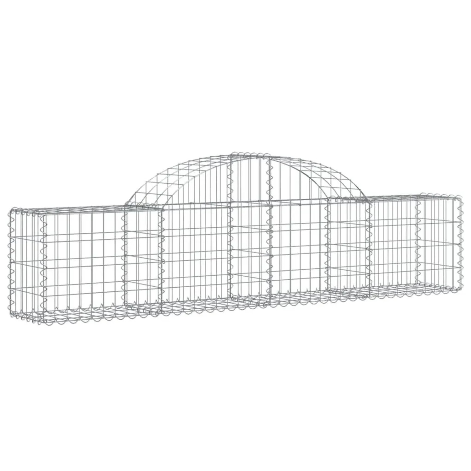 vidaXL Gabione mit Hochbogen 200x30x40/60 cm Verzinktes Eisen 153482