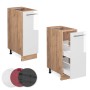 Vicco Apothekerschrank Fame-Line, 30 cm, Weiß Hochglanz/Goldkraft Eiche, Küchenschrank