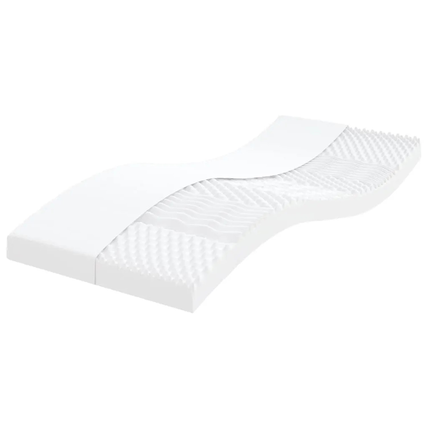 vidaXL Schaumstoffmatratze Weiß 80x200 cm 7-Zonen Härtegrad 20 ILD 356349