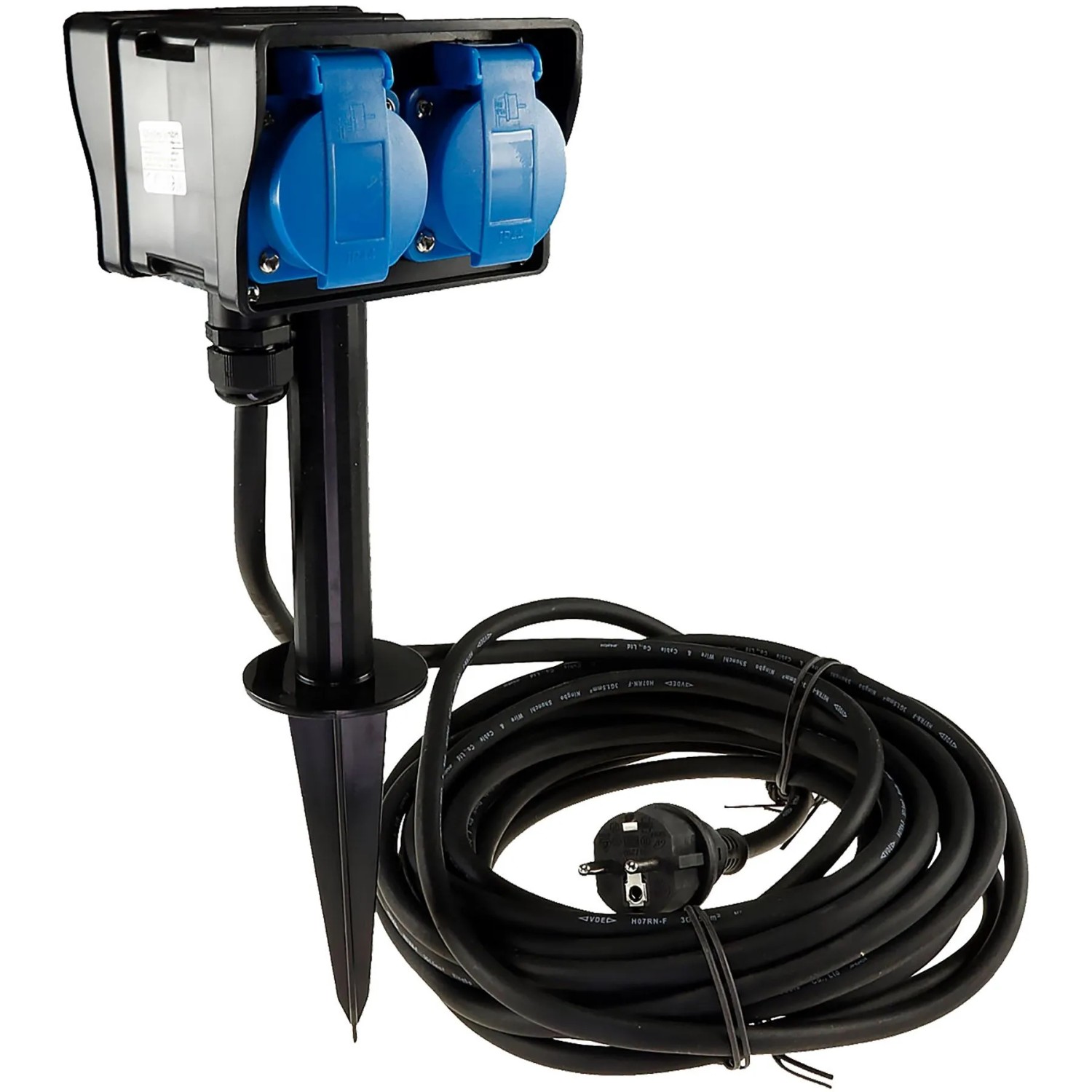 ChiliTec Gartensteckdose Mit Erdspieß 4Fach IP44 10m Kabel
