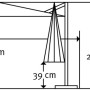 Technische Zeichnung Schneider Ampelschirm, 358x300 cm, silbergrau, mit Maßen. Ideal für Garten & Terrasse.
