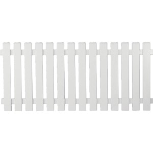 Weißer T & J Vorgartenzaun Lightline, 180x80 cm, aus PVC-Kunststoff.