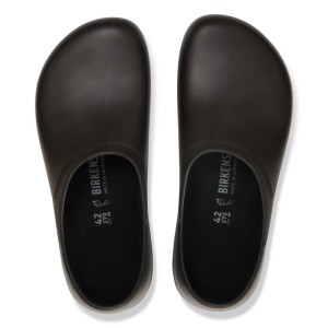 Schwarze Birkenstock Profi Birki 2.0 PU Clogs von oben. Robuste, rutschhemmende Arbeitsschuhe für Küche & Gastronomie.