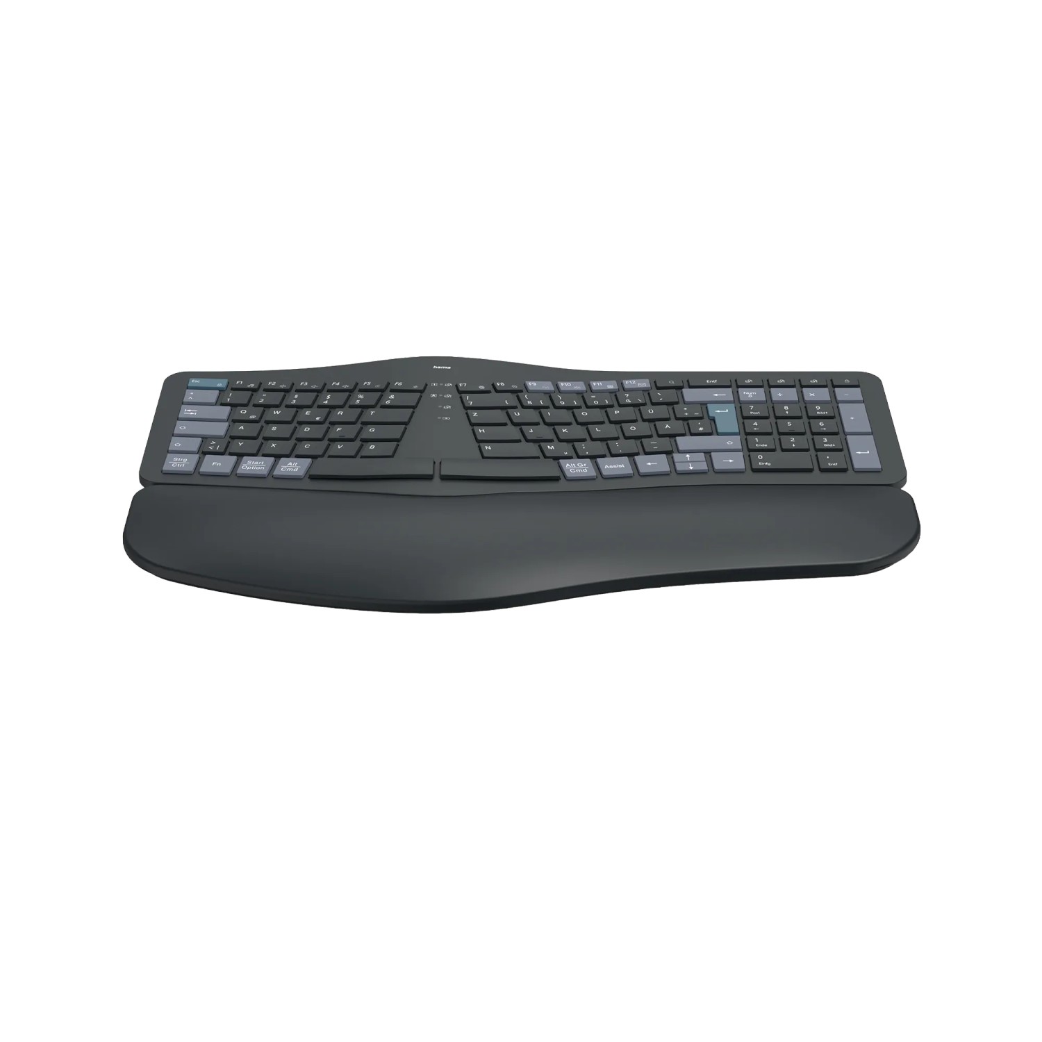 Hama Multi-Device-Tastatur WK-900 Ergo Kabellos Geteilt LED Schwarz