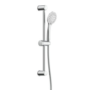 Stangenbrause-Set Napoli mit Handbrause, Duschstange und Brauseschlauch in Chrom.