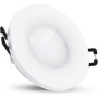 Weißer, runder SSC-LUXon LED Einbaustrahler BEDA, flach, IP65, 4W Warmweiß für Bad & Außen.