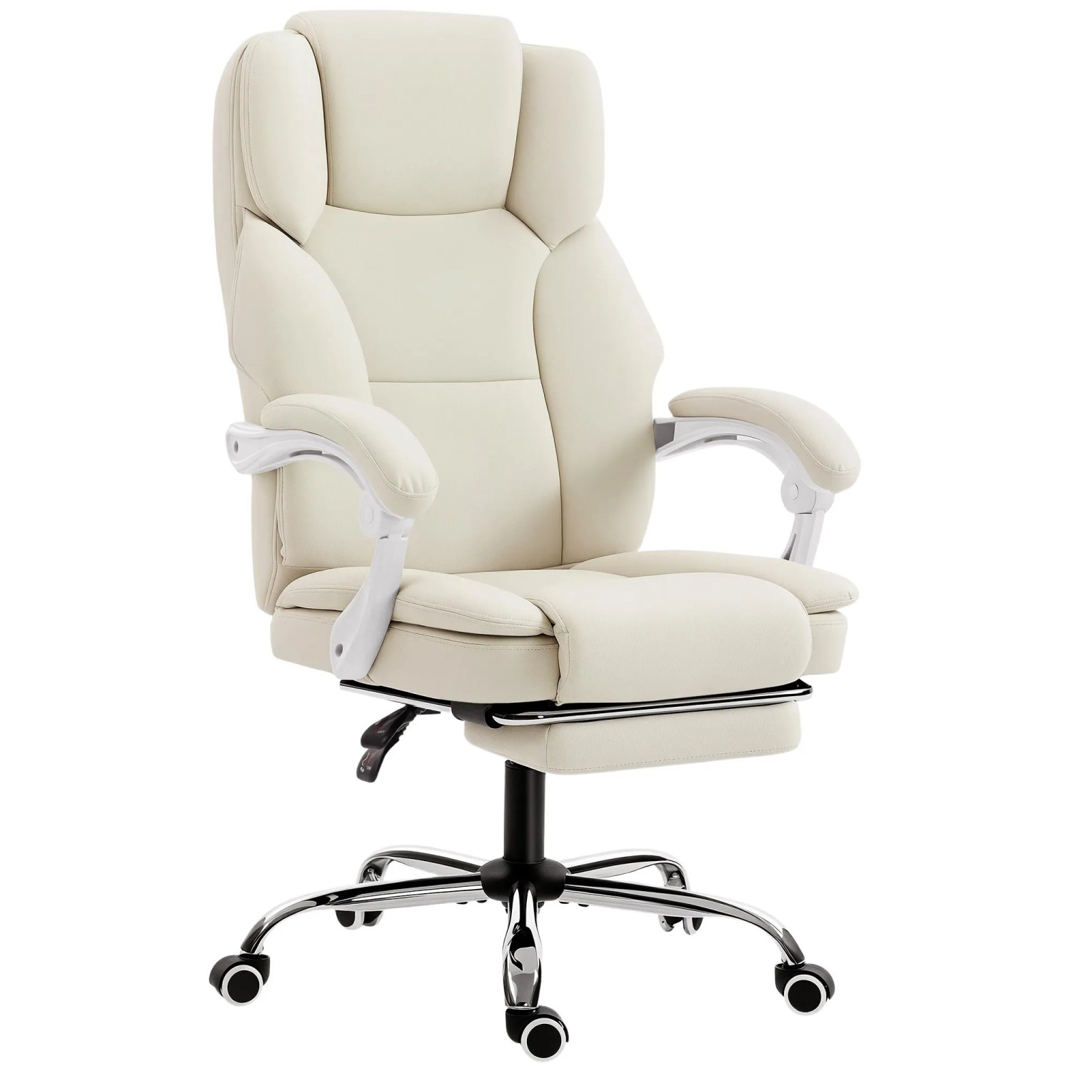 HOMCOM Office Chair Haustierfreundliches Kunstleder 64L x 73B x 112-120H cm Beige