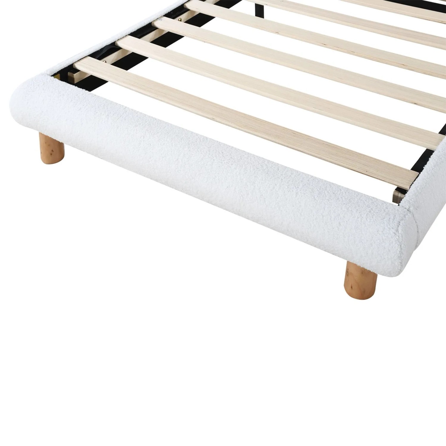 KOMHTOM Kinderbett  Polsterbett 90x200Cm  Einzelbett  Lattenrost Aus Holz  Ring Aus Vliesstoff  Weiß