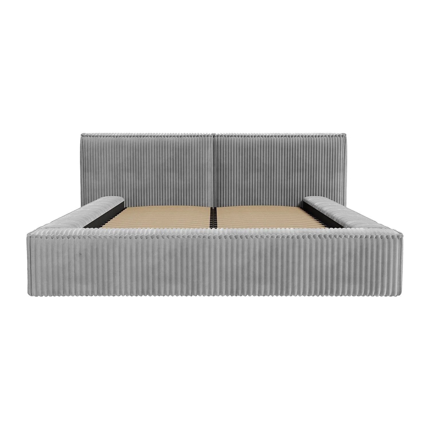 Vente-unique Bett Mit Bettkasten Timano Hellgrau 246 cm