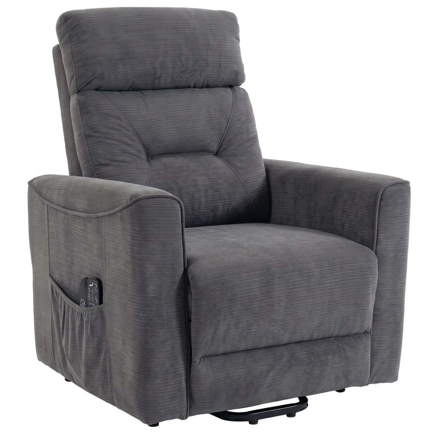 HOMCOM Relaxsessel mit Aufstehhilfe Polyester Schaumstoff 83 x 93 x 106 cm Dunkelgrau