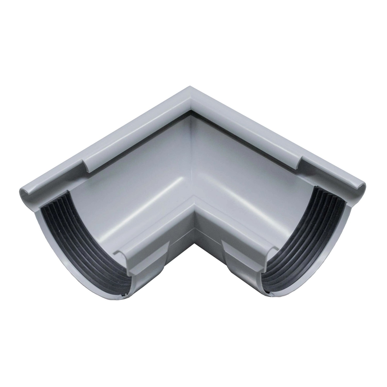 Inefa Rinnenwinkel 90 Grad Außeneck NW 150 Halbrund PVC Grau