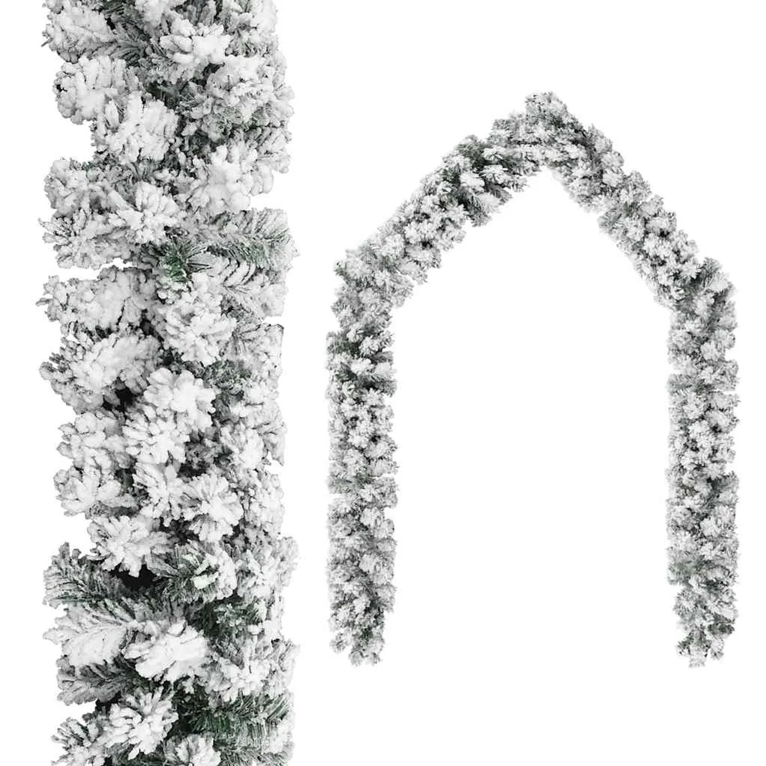 vidaXL Weihnachtsgirlande mit Schnee Grün 10 m PVC 320968
