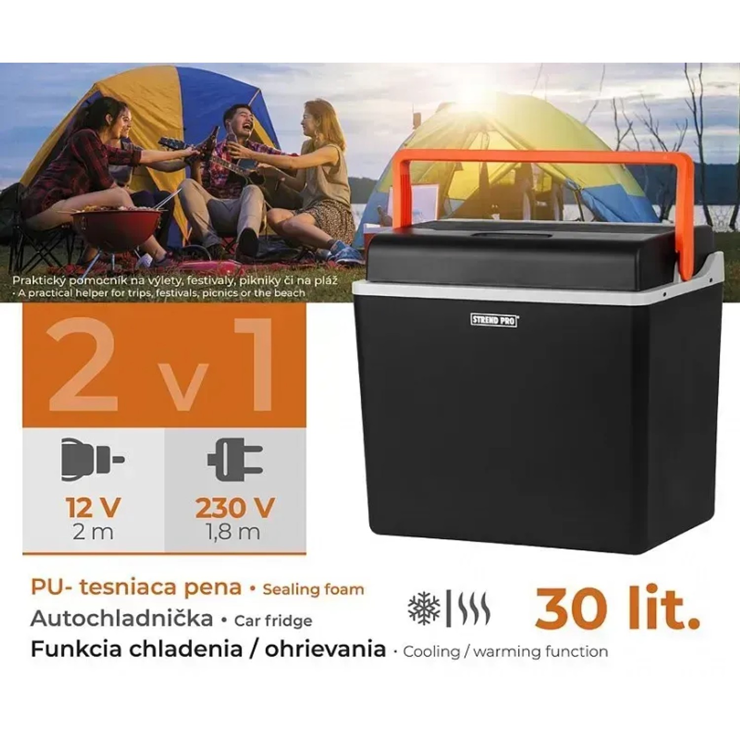 PROREGAL Kühlbox, 30 Liter, mit Tragegriff, für Camping und Ausflüge. Aufbewahrung & Ordnung.