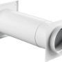 Weißer Teleskop-Mauerkasten mit Rundrohranschluss System 125 für Mauerlüfter.