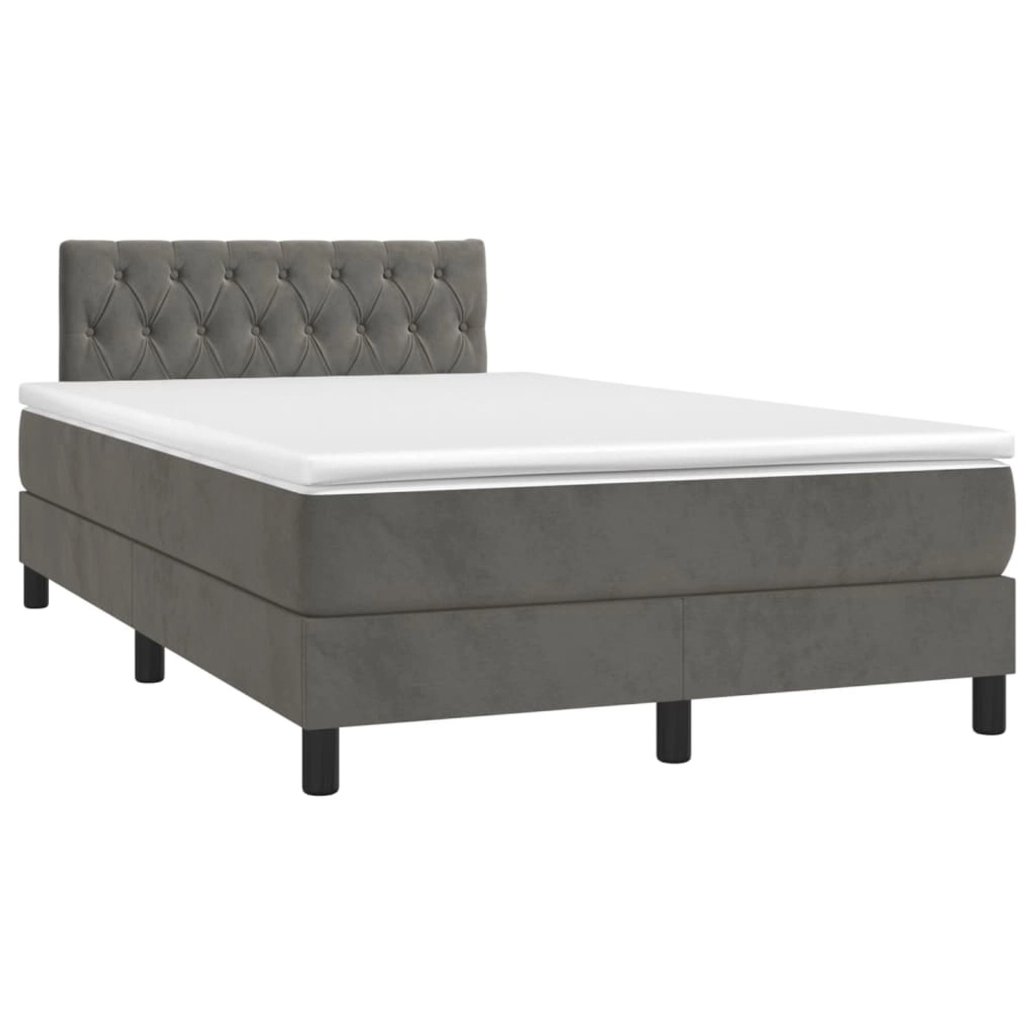 vidaXL Boxspringbett mit Matratze Dunkelgrau 120x190 cm Samt 3269856 günstig online kaufen