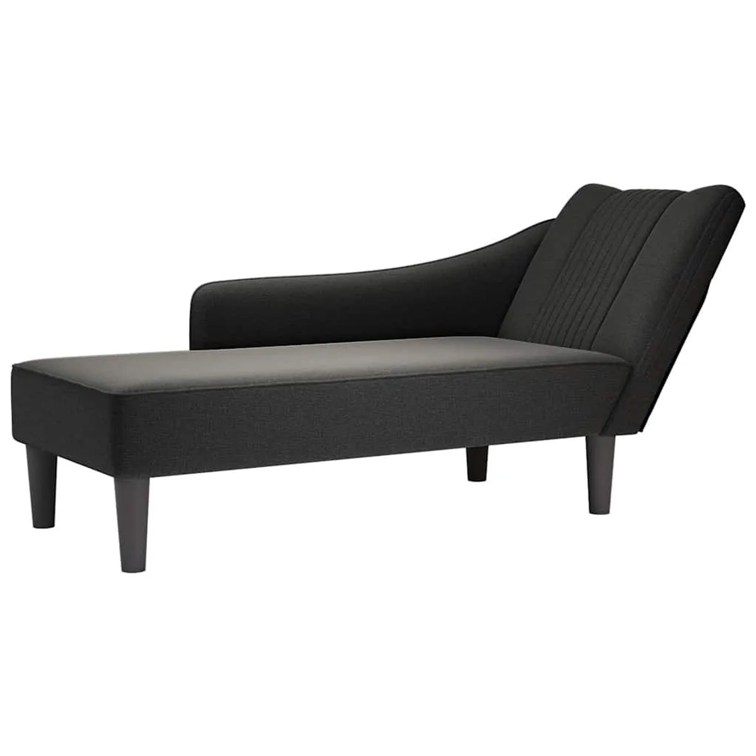 vidaXL Chaiselongue mit Rechter Armlehne Schwarz Stoff 4009802