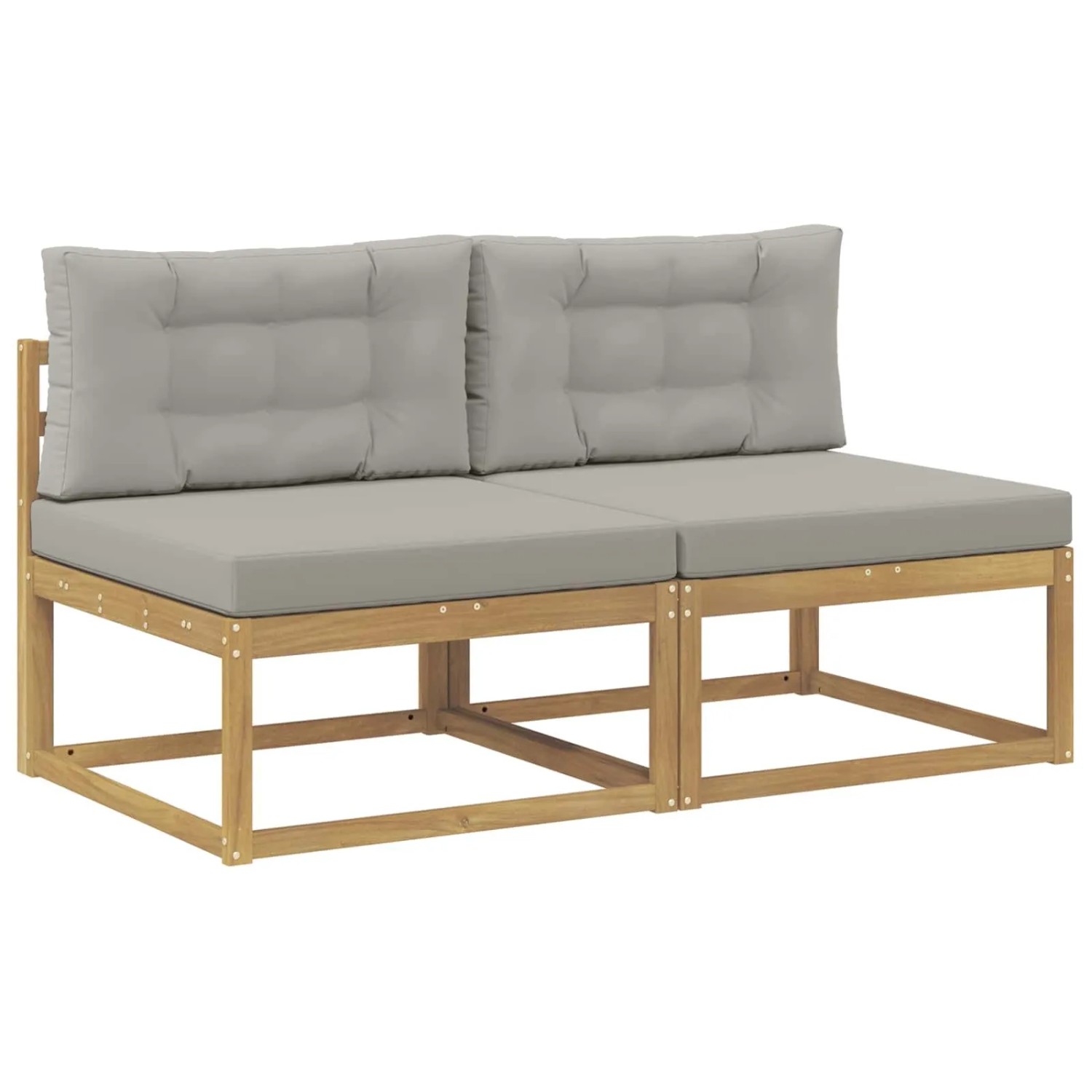 vidaXL 2 Stück Outdoor Mittelsofa Polyester Weiß 901542