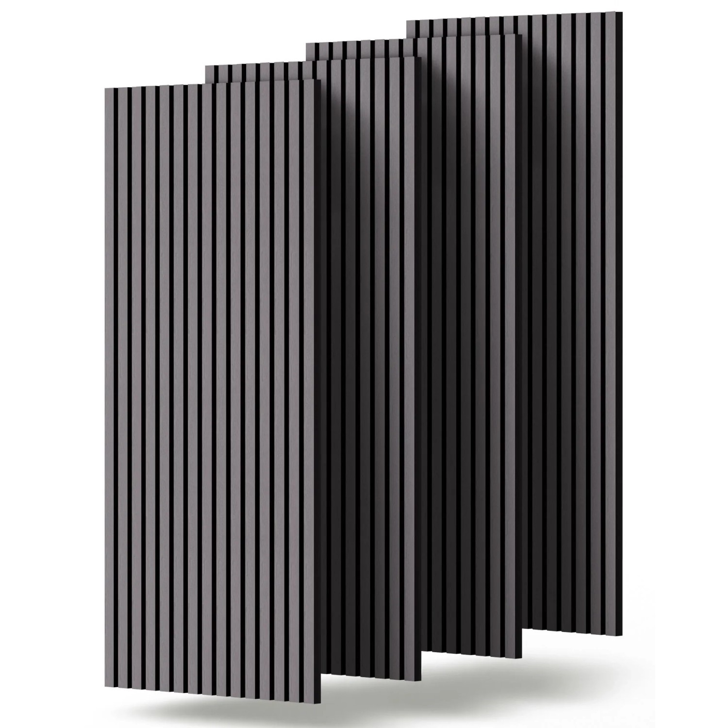 Dalsys 4x Akustikpaneele 120x60cm mit Lamellen Grau