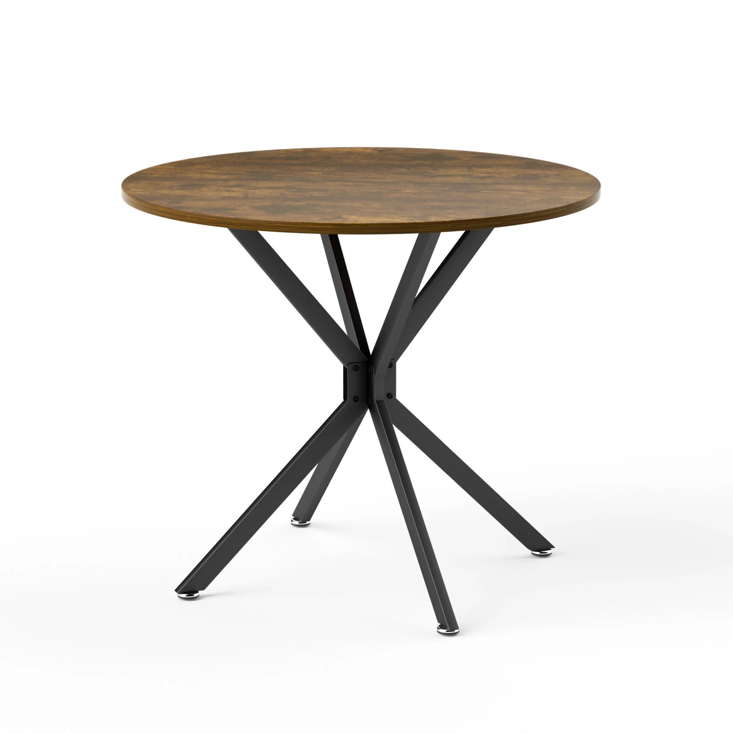 okwish Esstisch Metallbeine Für Esszimmer Wohnzimmer 90x90x78cm Braun Schwar