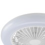 Weiße LED-Deckenleuchte Montero mit Ventilator, Ø 42cm. Moderne Deckenlampe mit integriertem Lüfter.