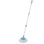 Leifheit Reinigungsset Disc Mop Ergo mit Power Cleaner, türkis. Wischmop mit Teleskopstiel.
