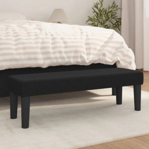 Schwarze vidaXL Sitzbank (100x30x30 cm) aus Stoff, passend als Schuhbank im Schlafzimmer.