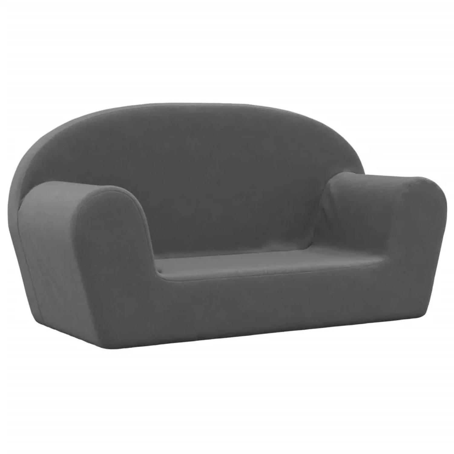 vidaXL Kindersofa 2-Sitzer Anthrazit Weich Plüsch 356988