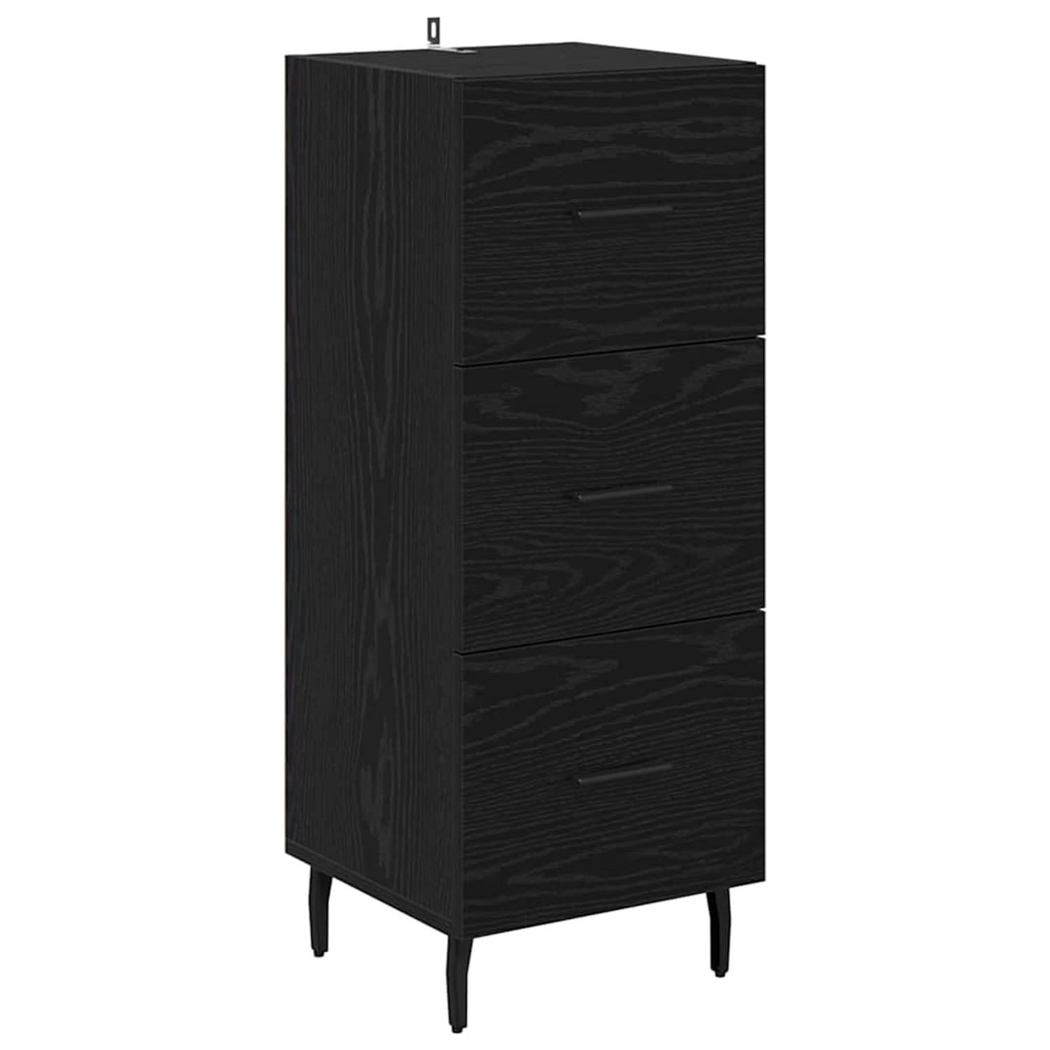 vidaXL Sideboard Schwarz Eichen-Optik 34 x 34,5 x 90 cm Holzwerkstoff 88157 günstig online kaufen