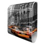 Banjado Design Briefkasten Weiß Pulverbeschichtet 39x47x14cm 2 Schlüssel Mit Zeitungsfach Motiv New York Taxi