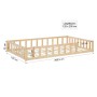 Homestyle4u Kinderbett Natur 120x200 cm mit Rausfallschutz, Bodenbett mit Lattenrost und Matratze.