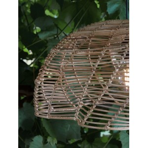 PR Home Mayla Außenleuchte aus Rattan, handgeflochtene Hängeleuchte für den Außenbereich.