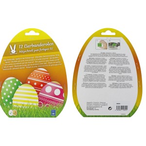 Eierbanderolen mit abstrakten Mustern, 12 Stück zum einfachen Dekorieren von Ostereiern.