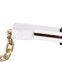 Abus Türkette SK66 W SB, weiße Türsicherung mit goldener Kette.