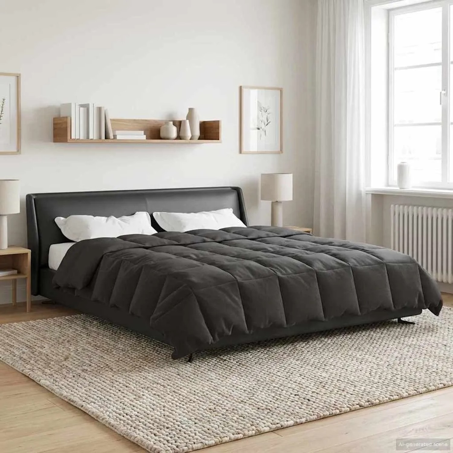 vidaXL Sommerdecke Gepolstert Anthrazit 220 x 240 cm Mikrofaser 42025914_2