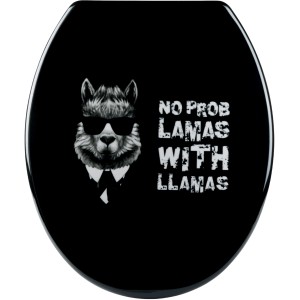 Sanitop-Wingenroth WC-Sitz mit Lama Motiv, Duroplast, mit Absenkautomatik.