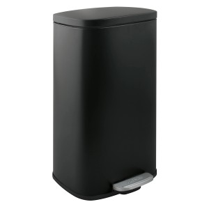 Schwarzer Spirella Kosmetikeimer Akira, 50 l, aus Stahl mit Pedal und Inneneimer.